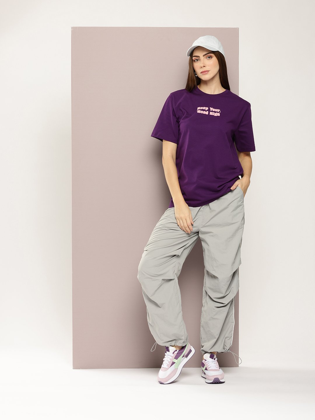 Womens Half Sleeve Round Neck Oversized Fit T-Shirts