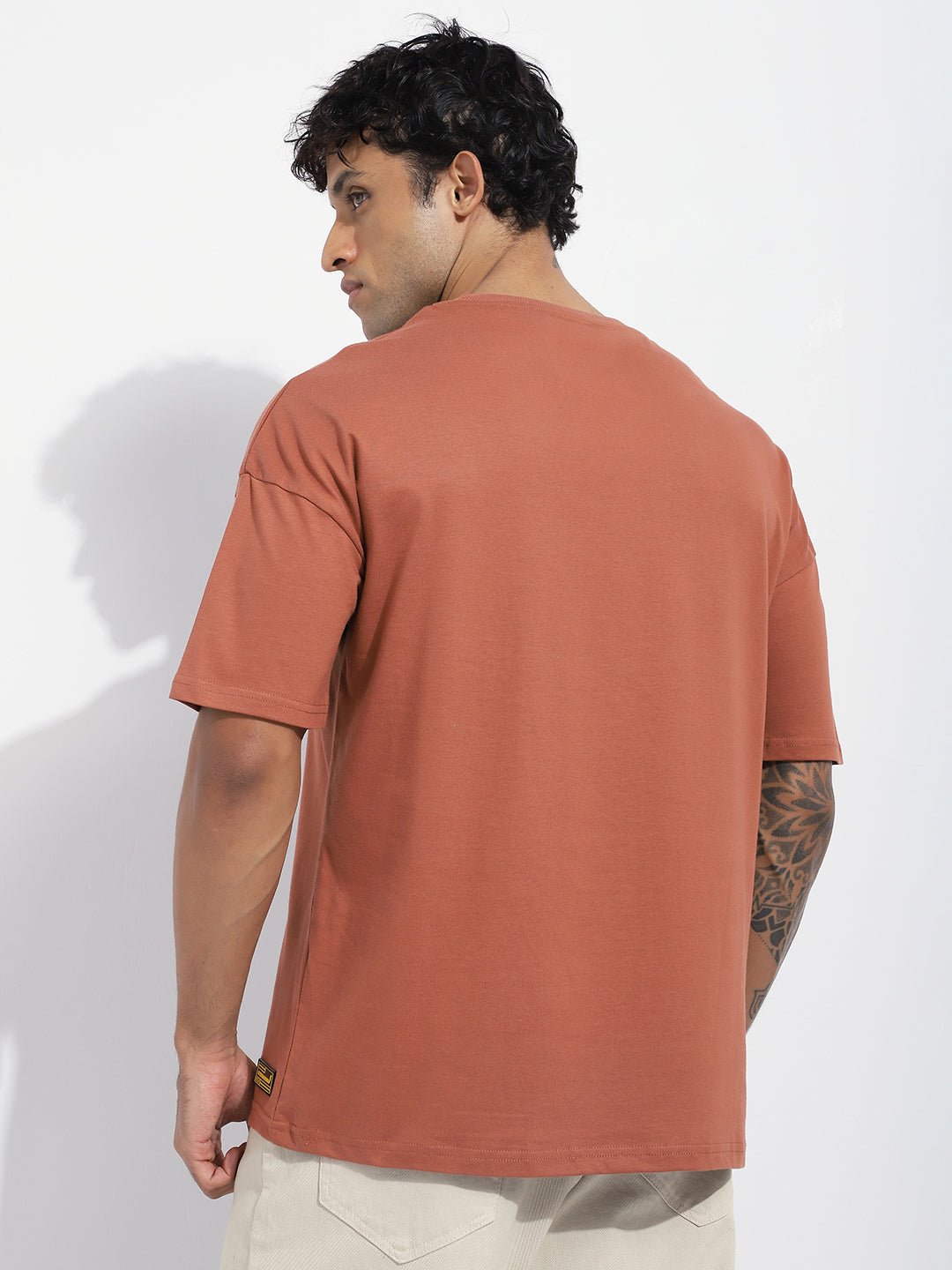 Mens Half Sleeve Drop Shoulder Printed Oversized Fit T-Shirts