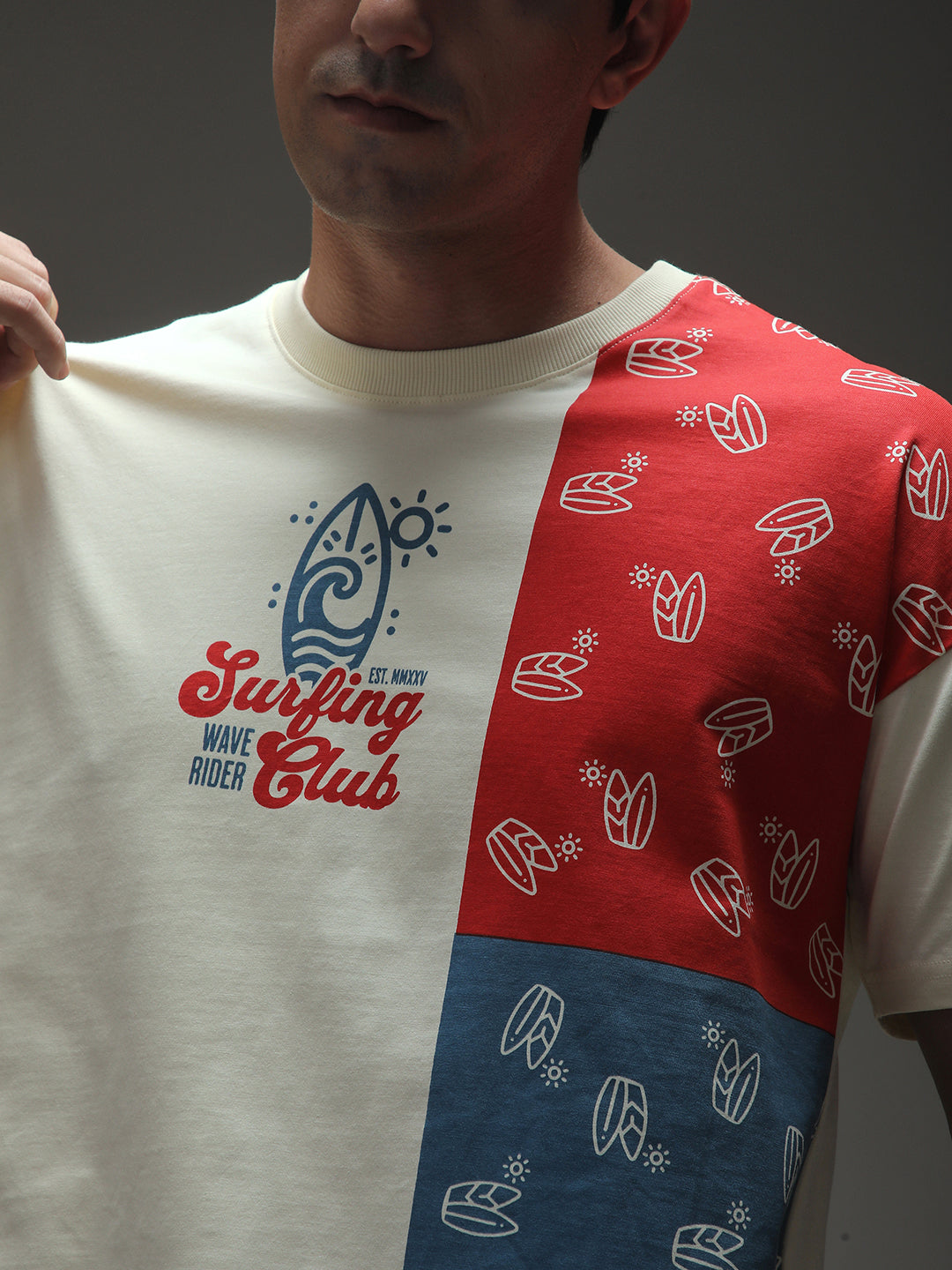 Mens Half Sleeve Drop Shoulder Printed Oversized Fit T-Shirts