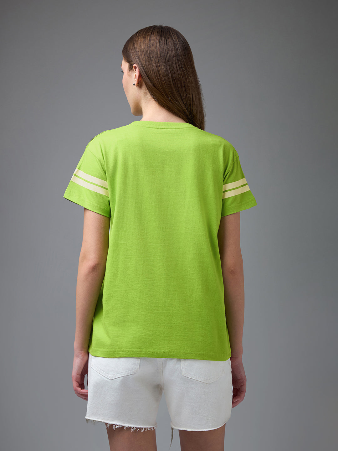 Womens Printed Round Neck Boxy Fit Tshirt