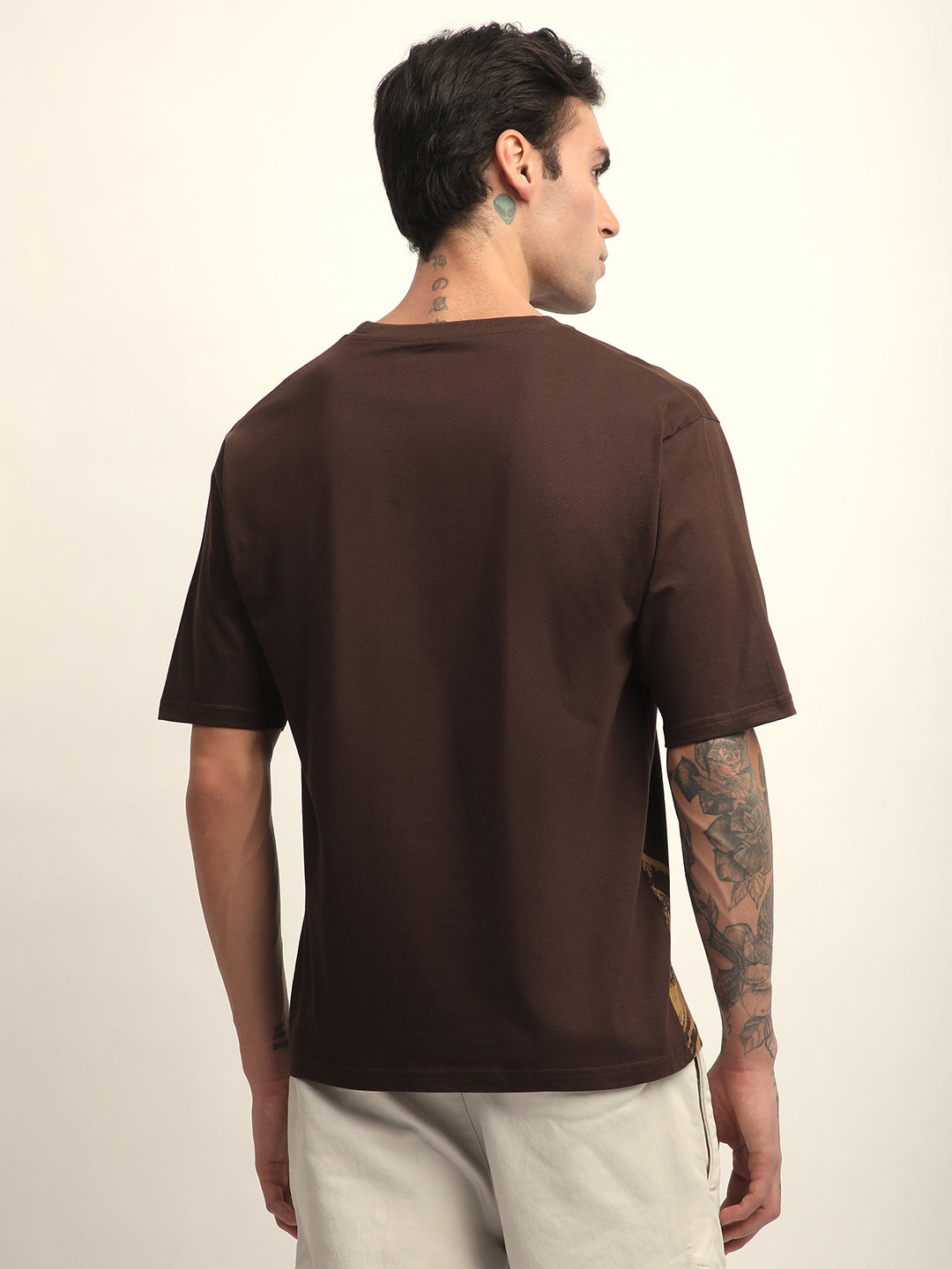 Mens Half Sleeve Round Neck Printed Oversized Fit Tshirts