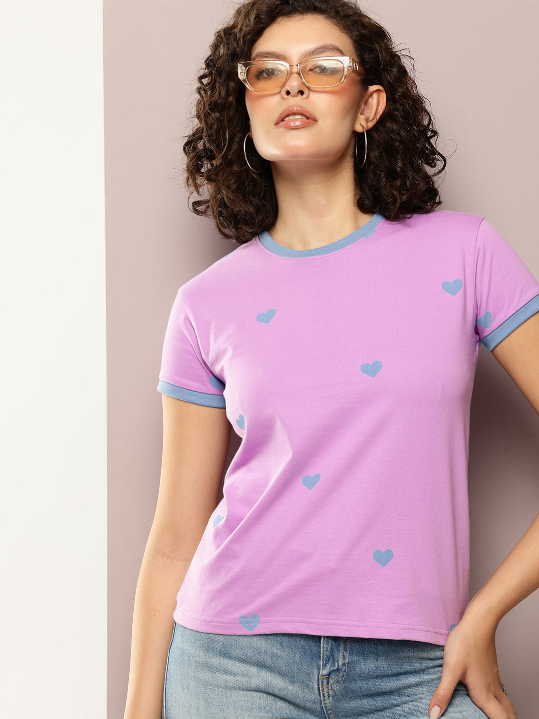 Womens Half Sleeve Round Neck Printed Regular Fit Tshirts