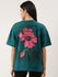Womens Half Sleeve Drop Shoulder Printed Oversized Fit T-Shirts