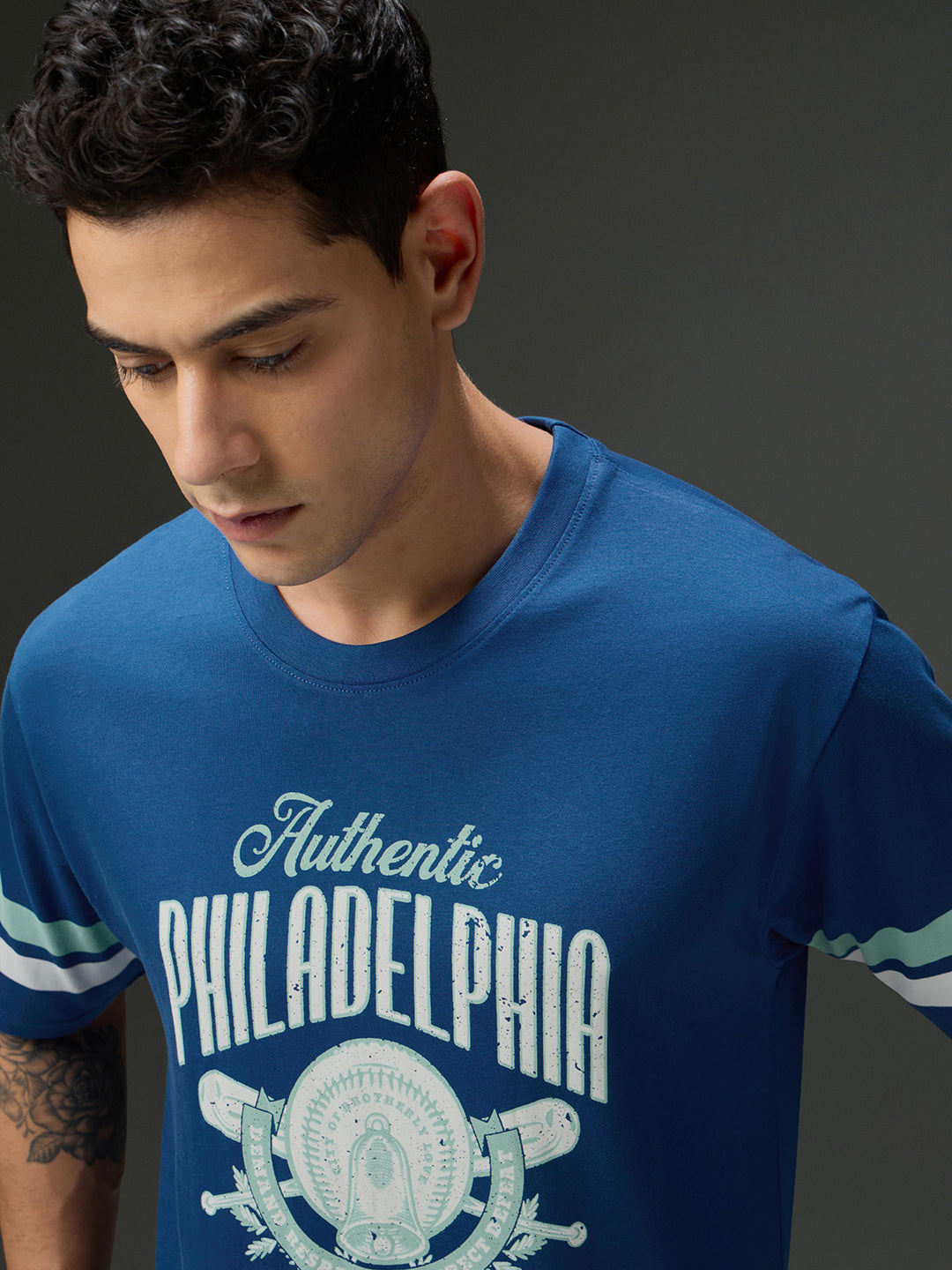 Mens Round Neck Half Sleeve Printed Oversized Fit Tshirt