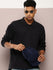 Mens Full Sleeve Polo Neck Solid Oversized Fit Tshirts