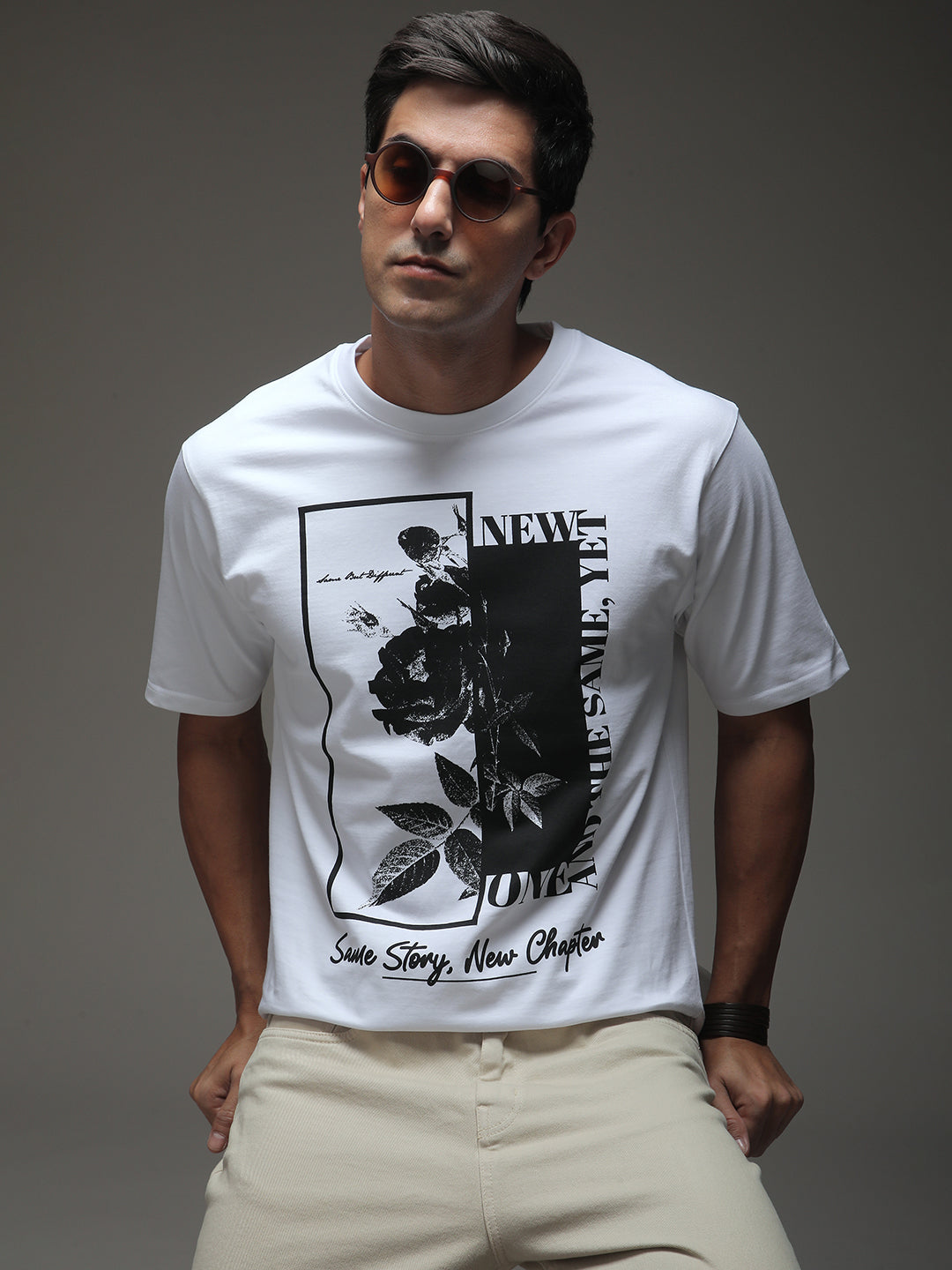 Mens Half Sleeve Round Neck Printed Oversized Fit Tshirts