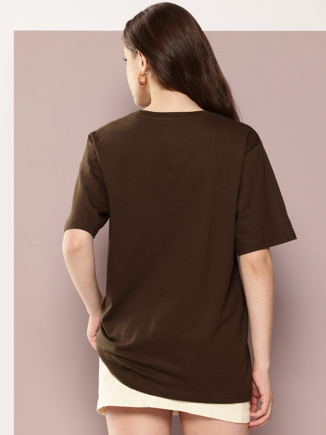 Womens Half Sleeve Round Neck Printed Oversized Fit Tshirts