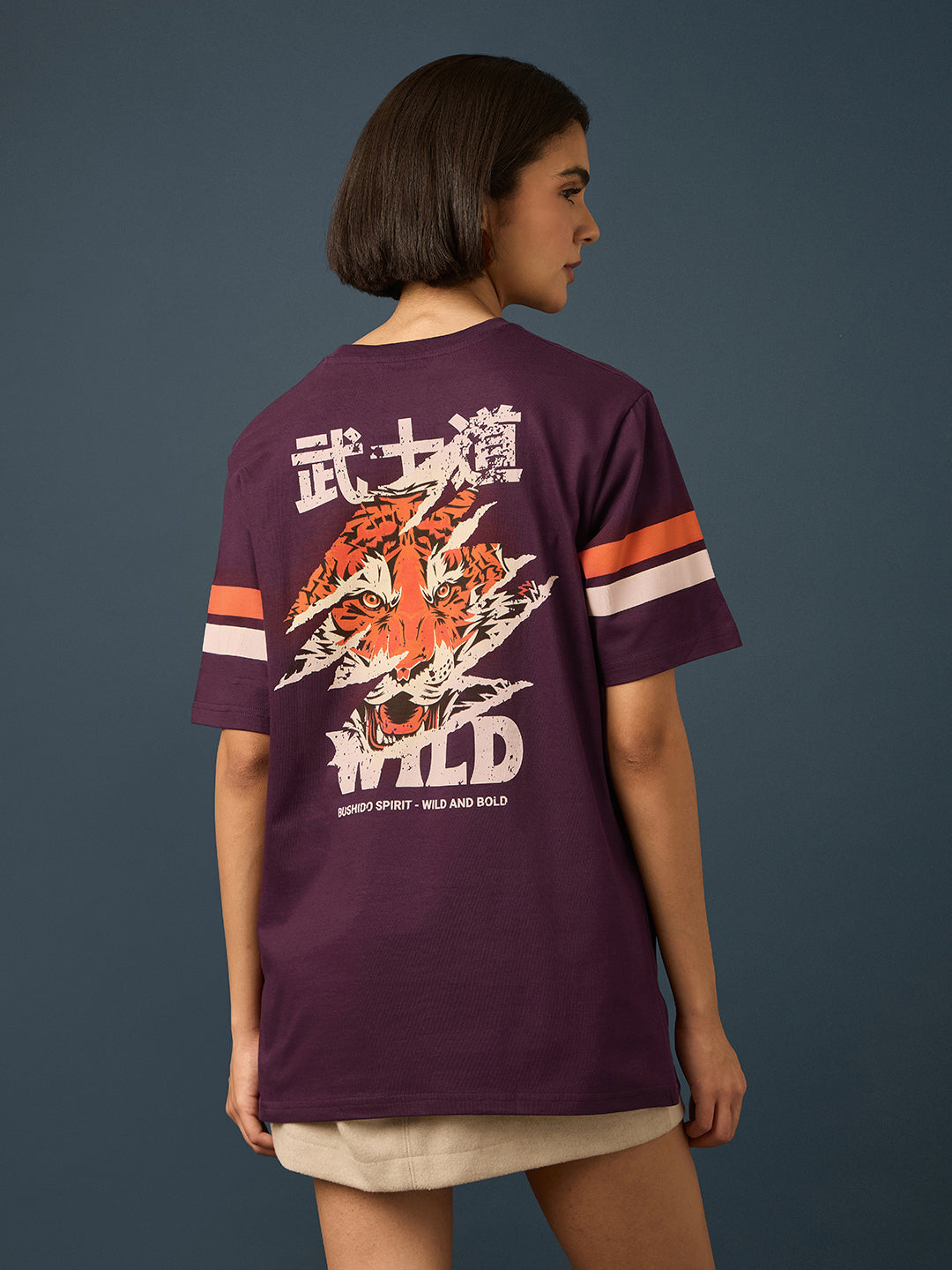 Womens Short Sleeve Printed Oversized Fit Tshirt 