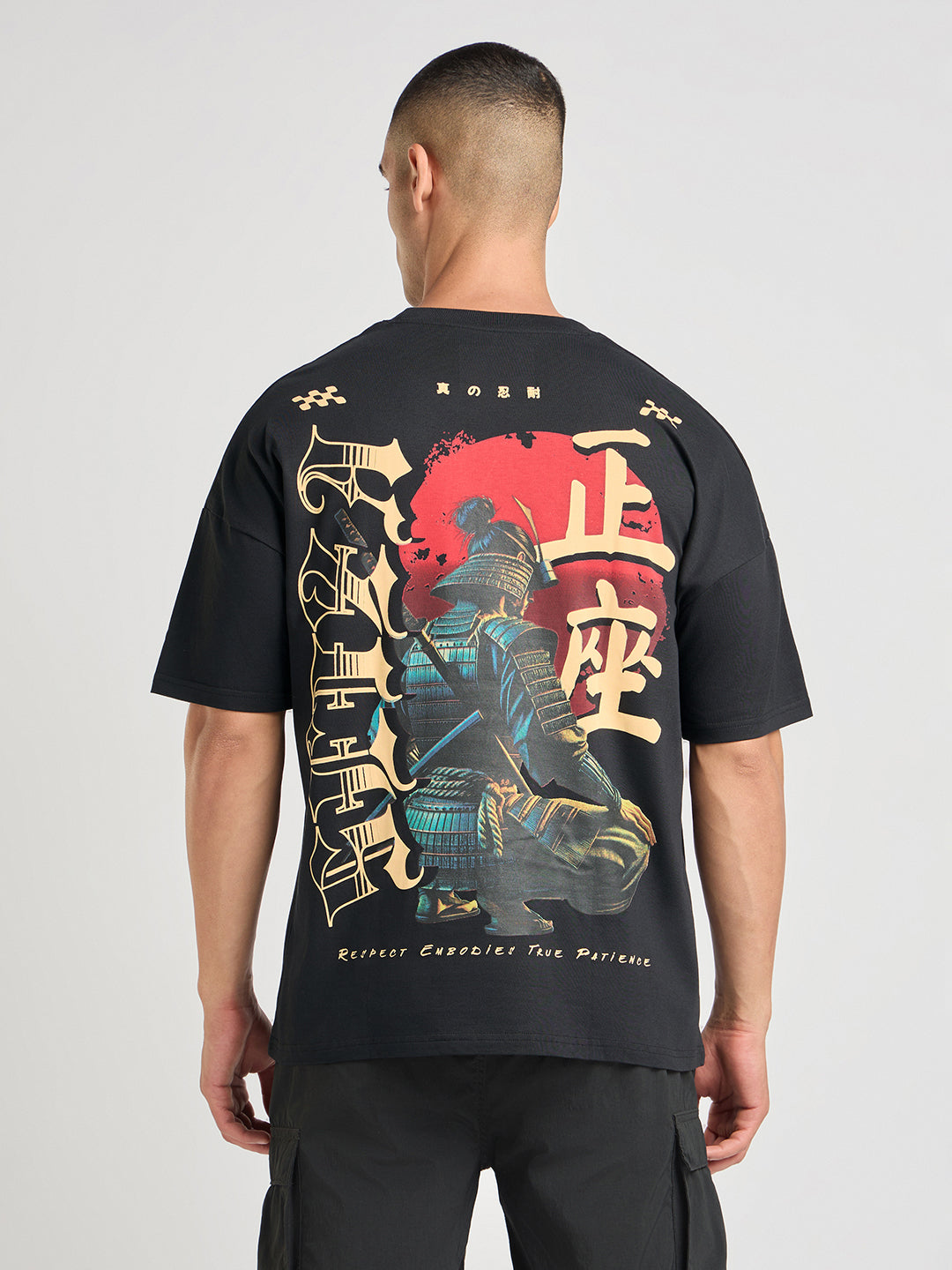 Mens Printed Oversized Half Sleeve Round Neck Tshirt