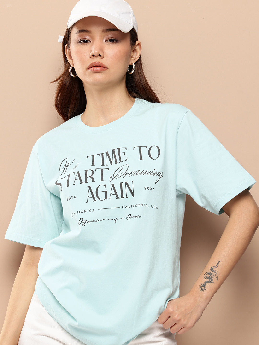 Womens Half Sleeve Round Neck Printed Oversized Fit Tshirts
