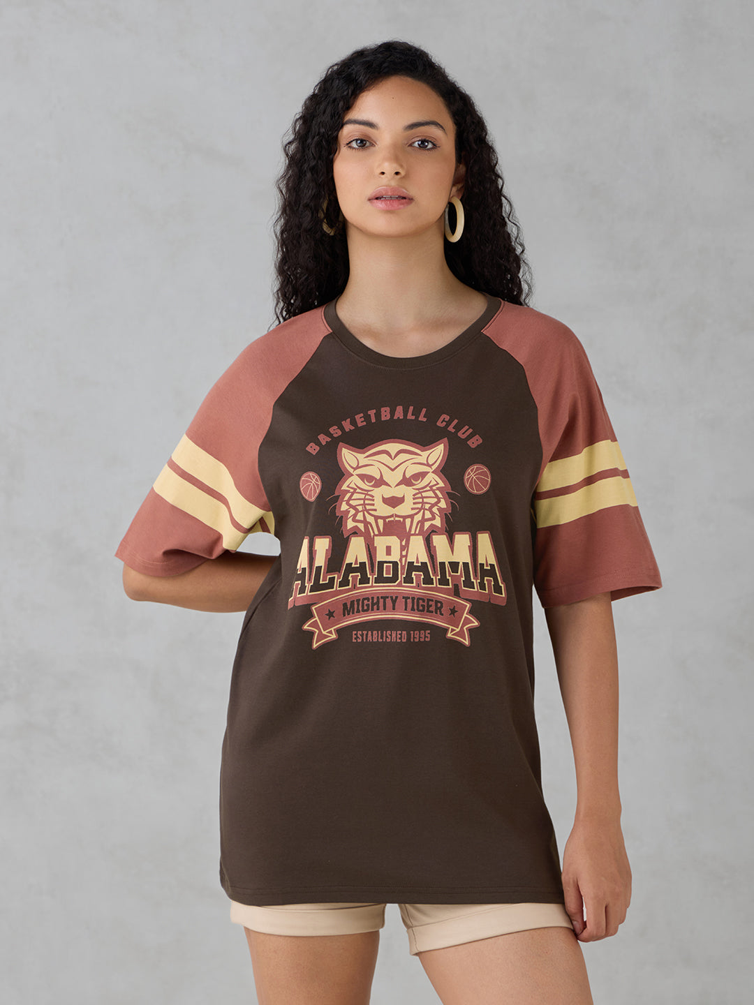 Womens Half Sleeve Printed Oversized Fit Tshirt
