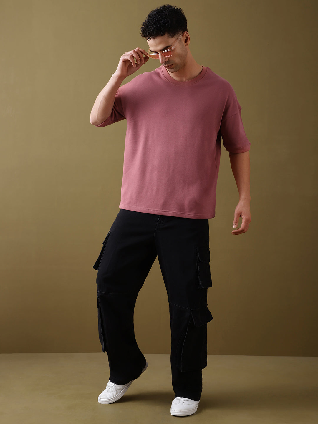 Mens Half Sleeve Round Neck Oversized Fit T-Shirts