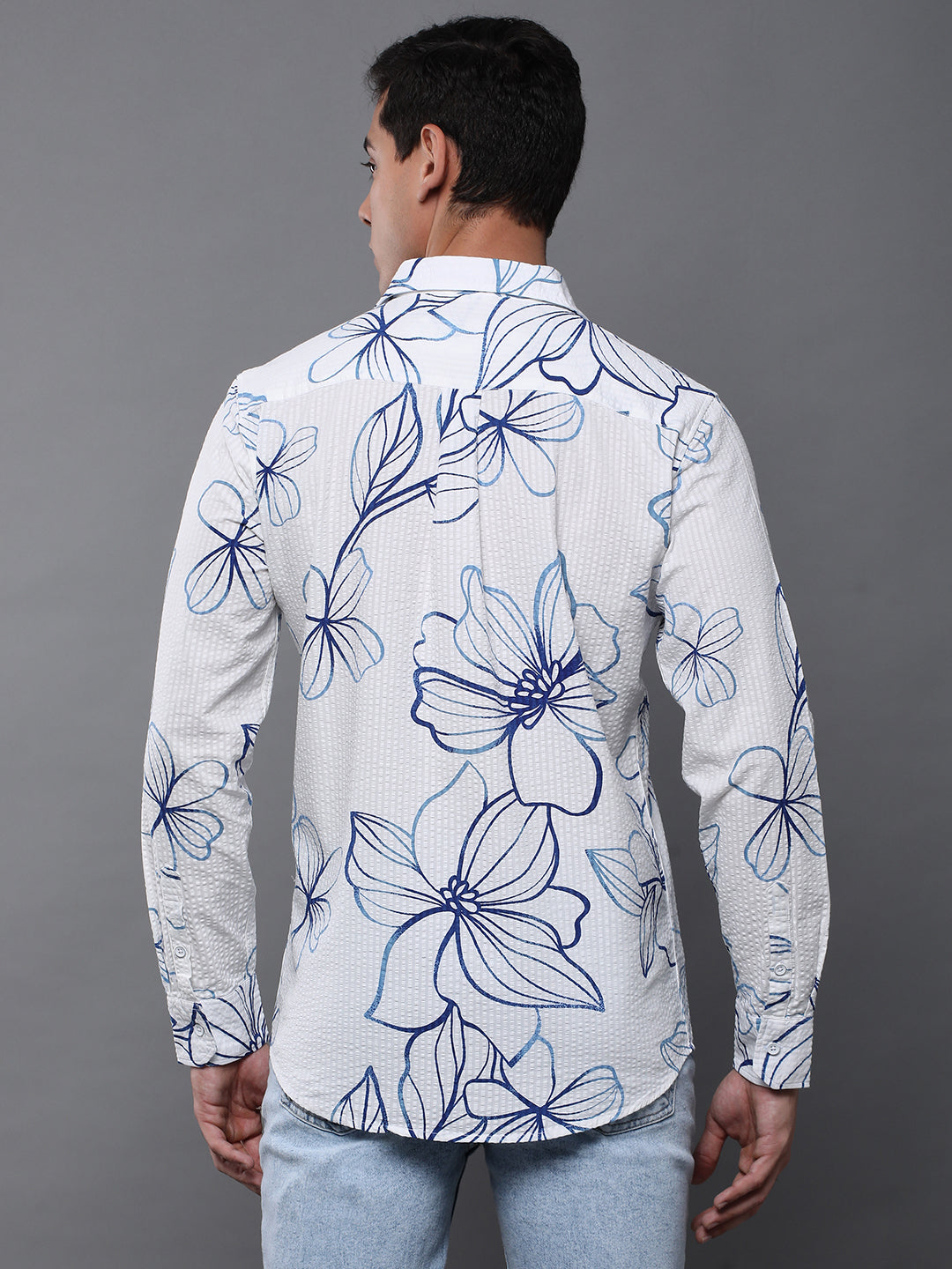 Men Floral Printed Full Sleeve Casual Shirt
