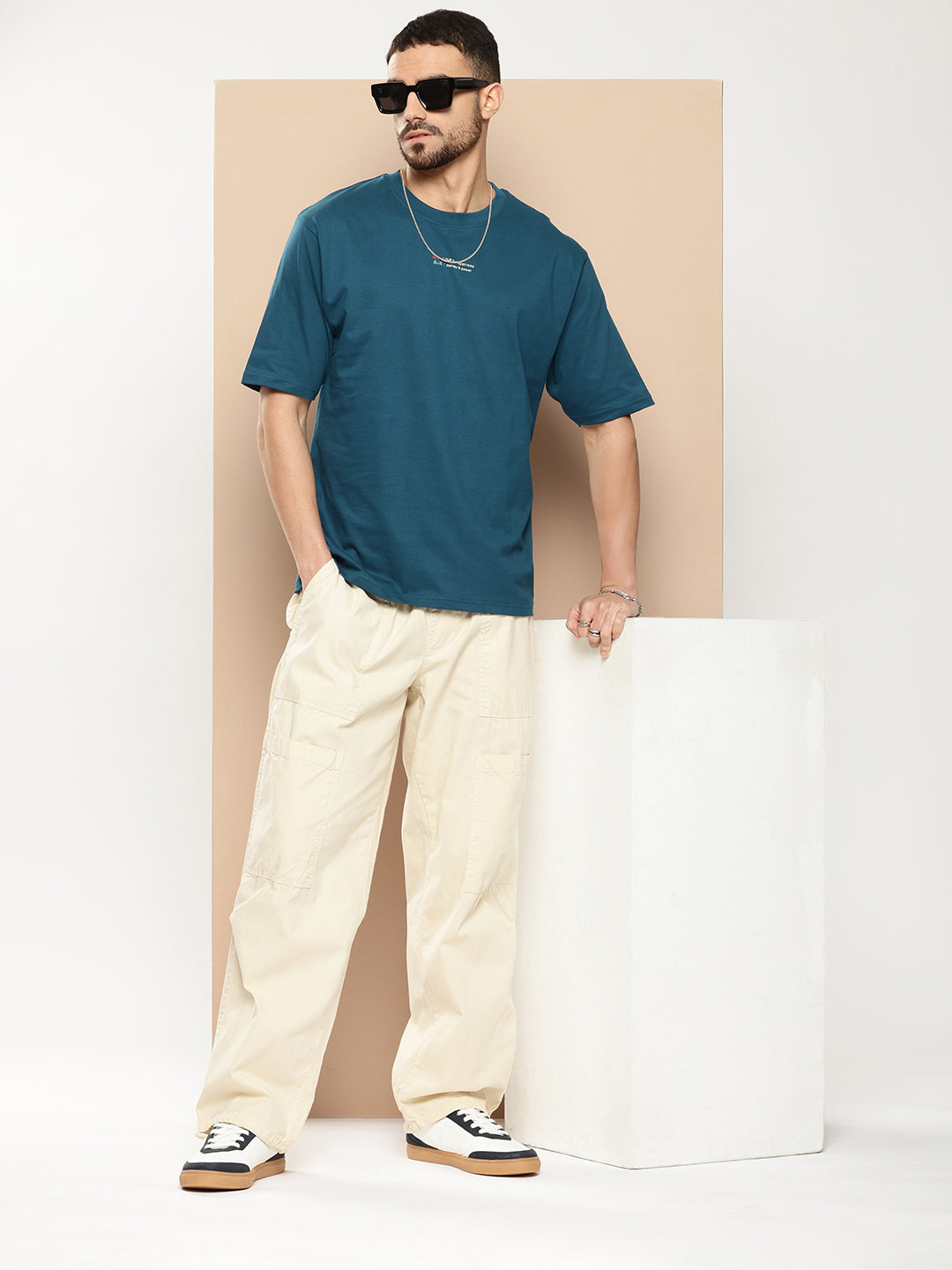 Mens Half Sleeve Round Neck Back Printed Oversized Fit Tshirts