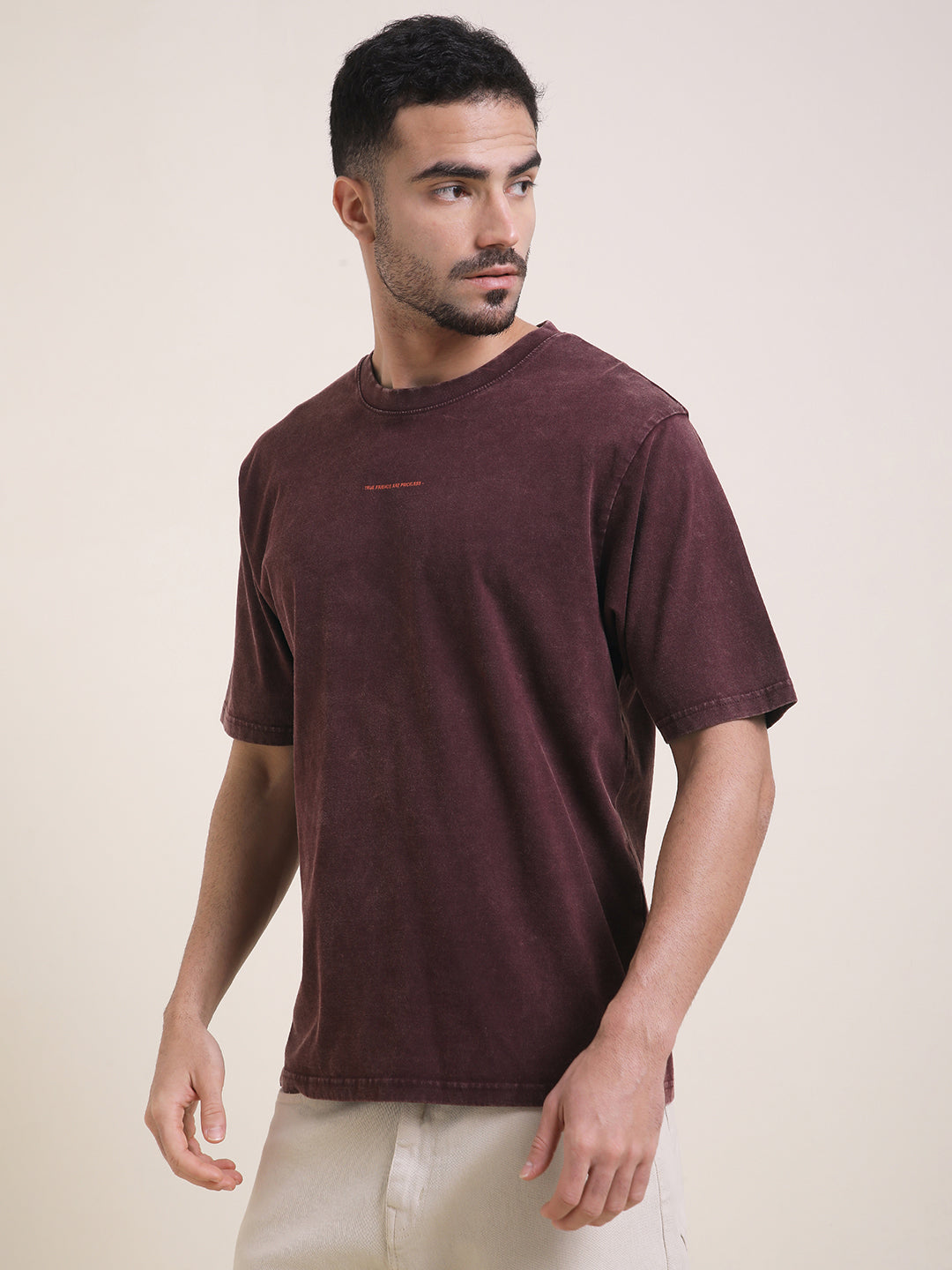 Mens Half Sleeve Round Neck Back Printed Oversized Fit Tshirts
