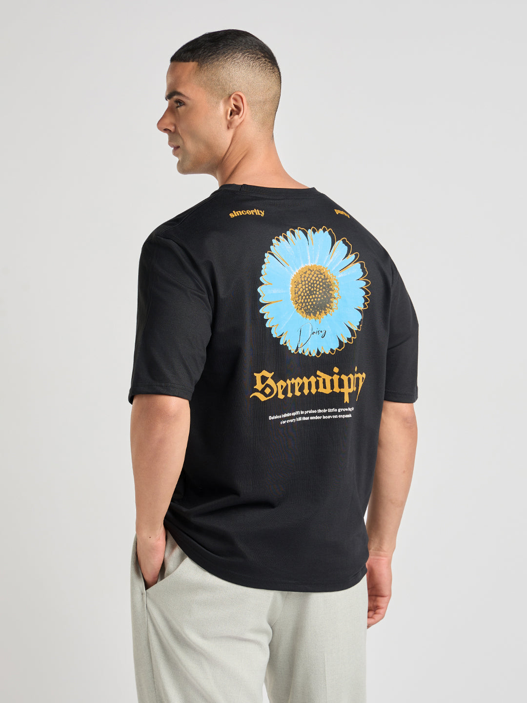 Mens Printed Oversized Cotton Round Neck Tshirt