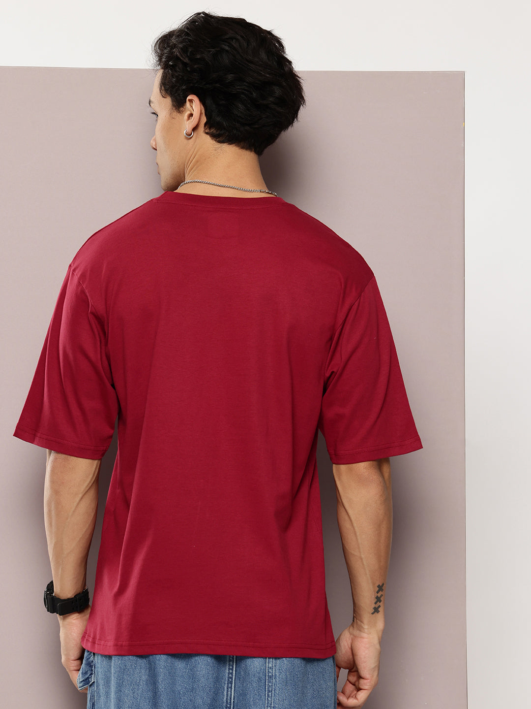 Mens Half Sleeve Round Neck Printed Oversized Fit Tshirts