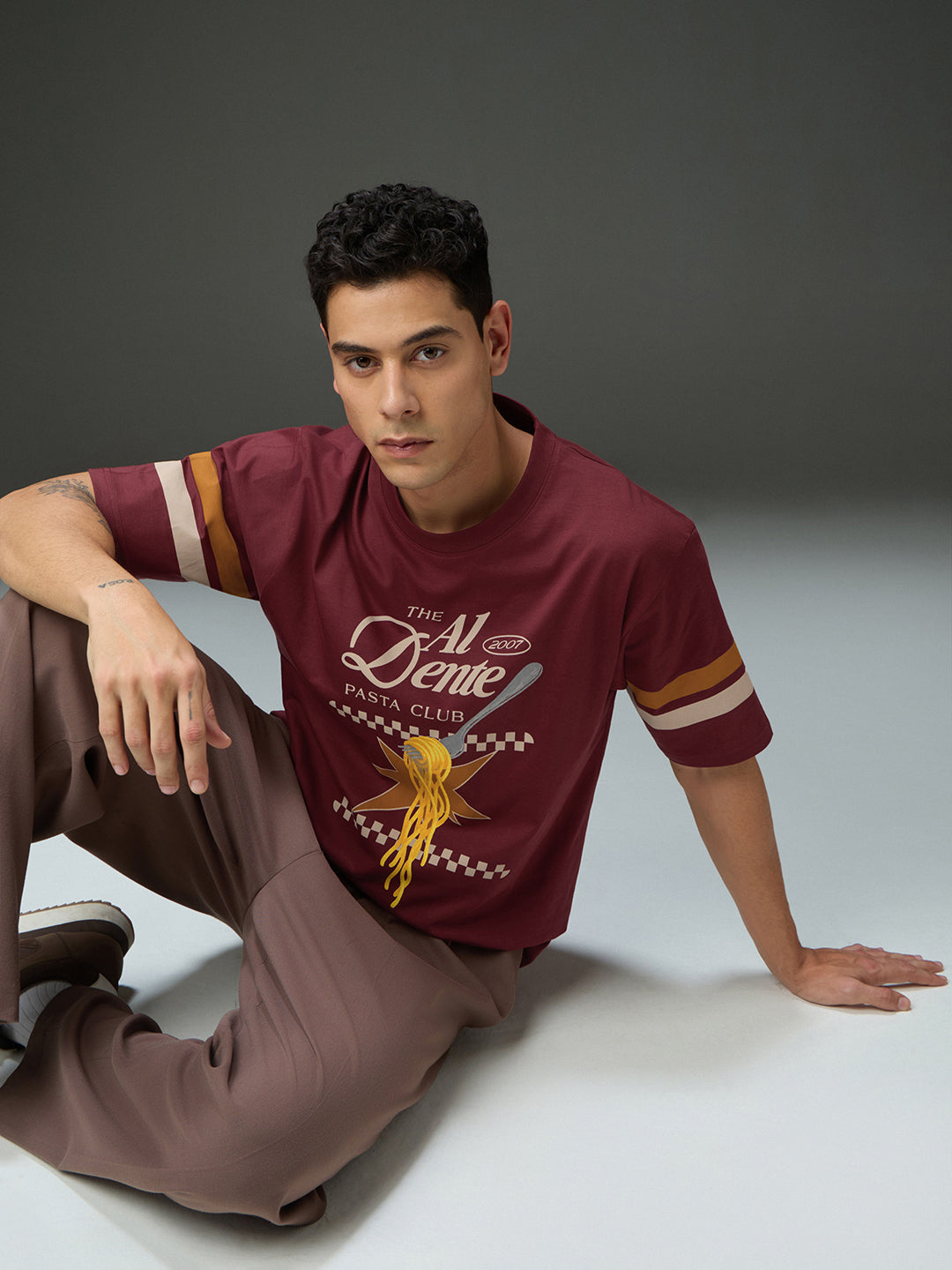 Mens Round Neck Half Sleeve Printed Oversized Fit Tshirt