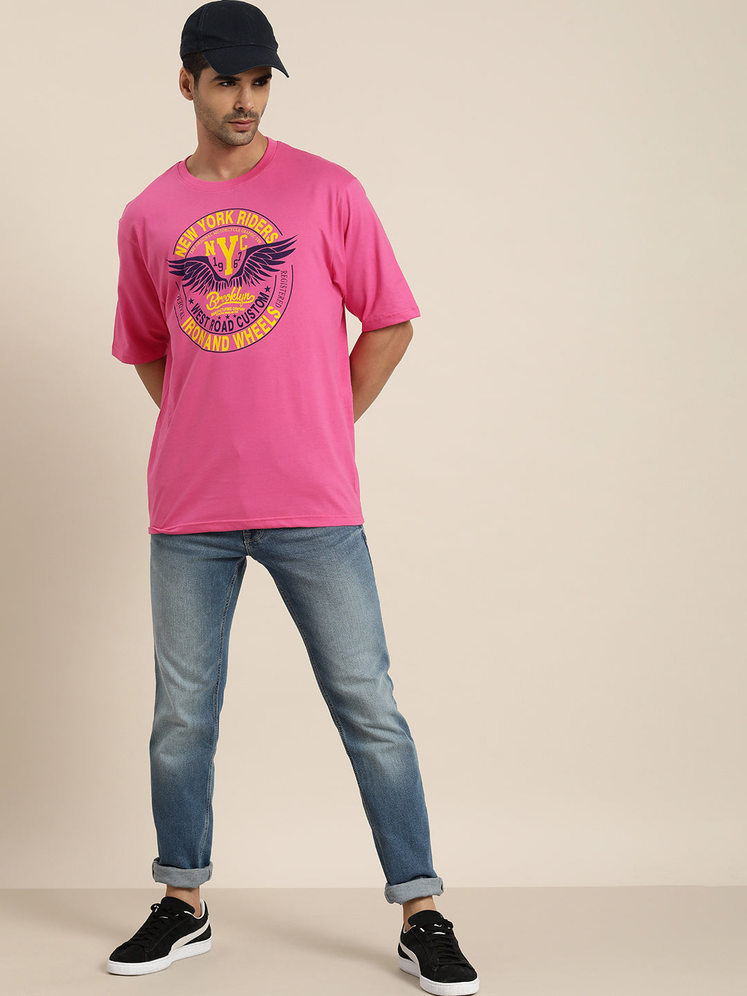 Mens Half Sleeve Round Neck Oversized Fit T-Shirts