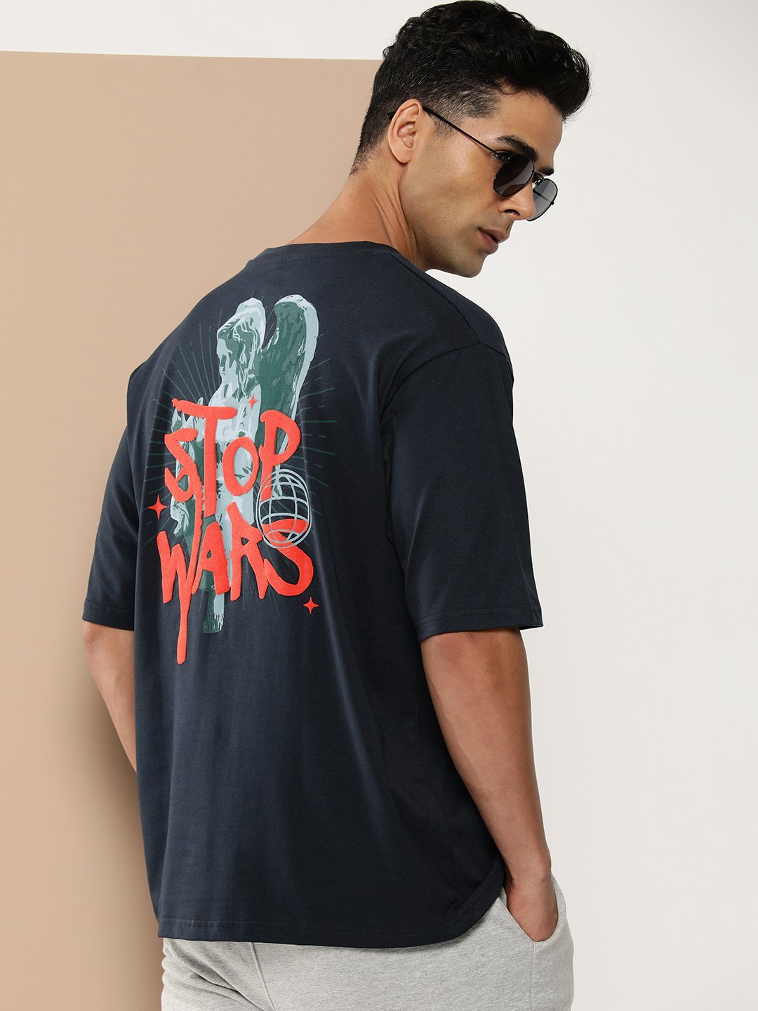 Mens Half Sleeve Round Neck Oversized Fit T-Shirts