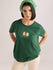 Womens Embroidery Boxy Regular Fit French Terry Cotton Tshirt