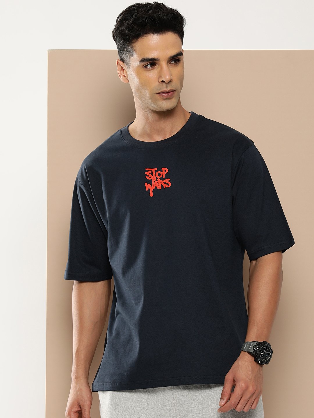 Mens Half Sleeve Round Neck Oversized Fit T-Shirts