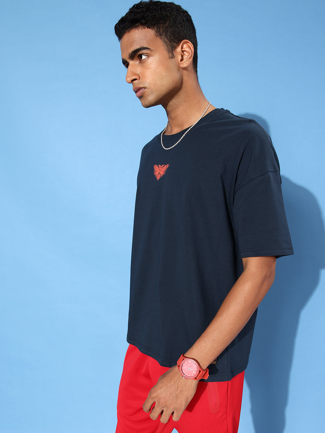 Mens Half Sleeve Drop Shoulder Printed Oversized Fit T-Shirts