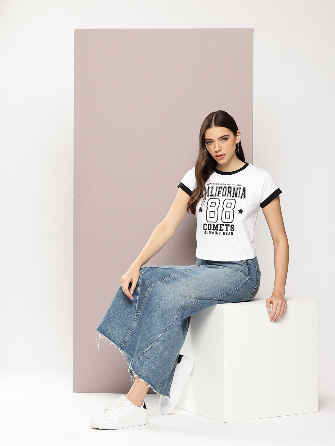Womens Half Sleeve Round Neck Printed Regular Fit Tshirts