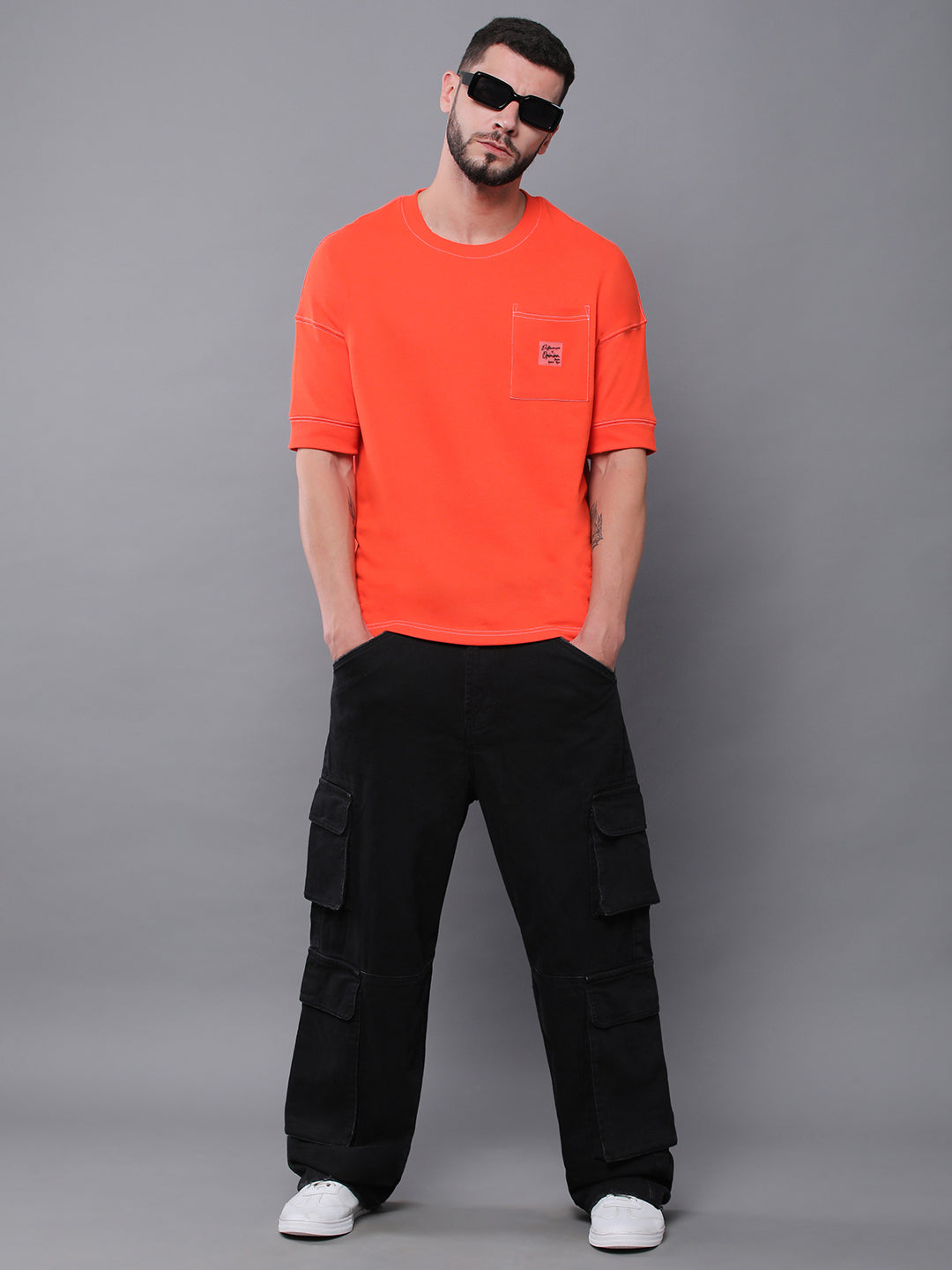 Mens Half Sleeve Round Neck Oversized Fit T-Shirts