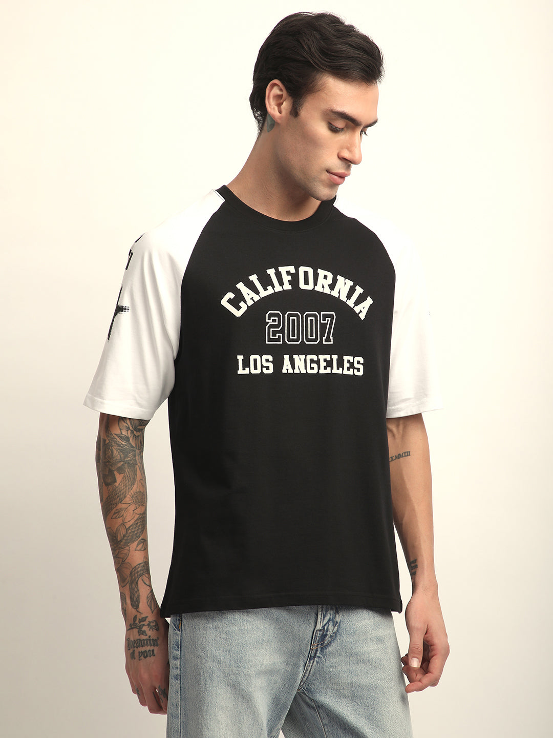 Mens Half Sleeve Round Neck Printed Oversized Fit Tshirts