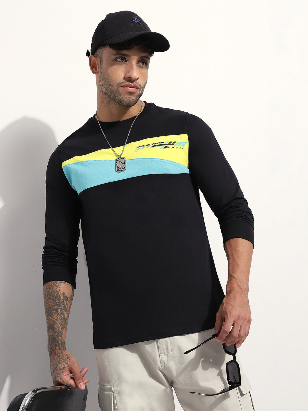 Mens Full Sleeve Round Neck Printed Regular Fit Tshirts