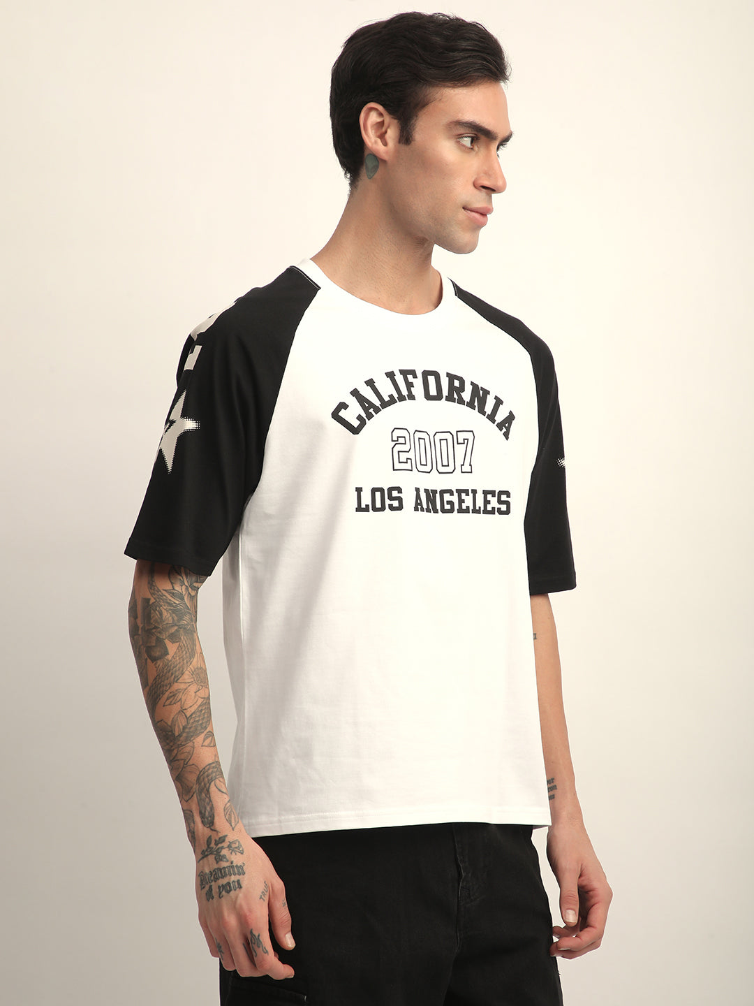 Mens Half Sleeve Round Neck Printed Oversized Fit Tshirts