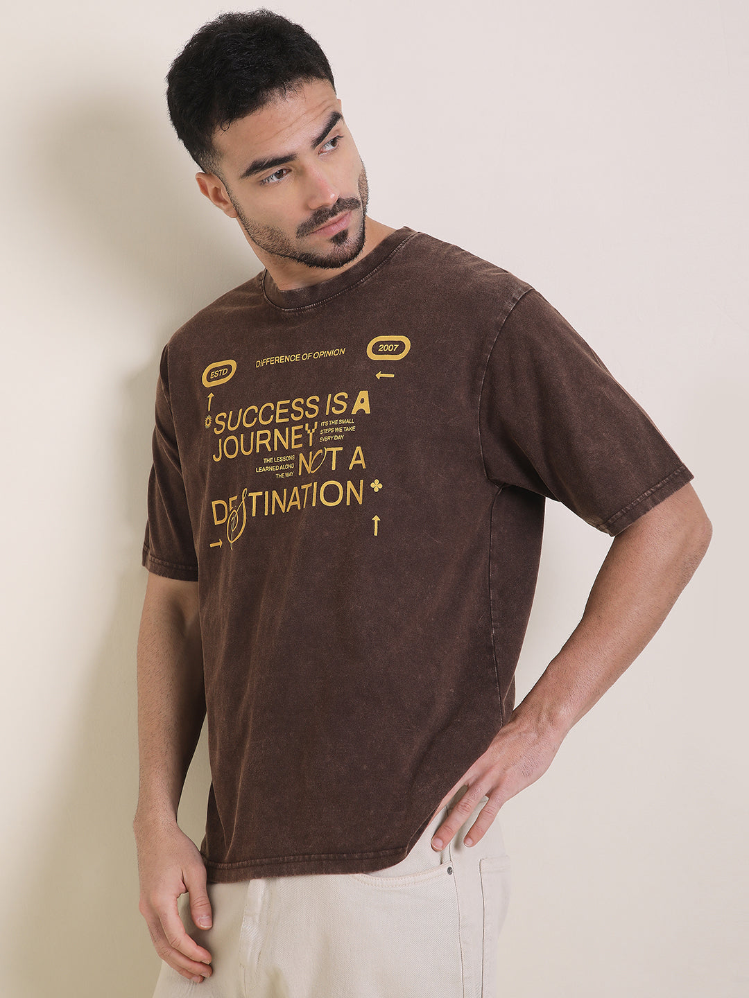 Mens Half Sleeve Round Neck Printed Oversized Fit Tshirts