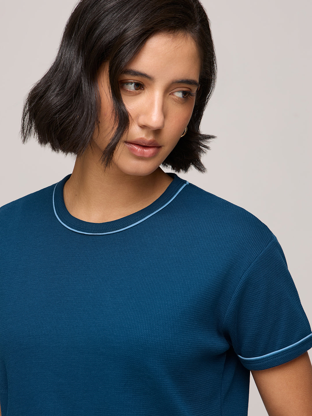 Womens Plain Regular Fit Cotton Round Neck T-Shirt