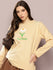 Womens Full Sleeve Round Neck Printed Oversized Fit Tshirts