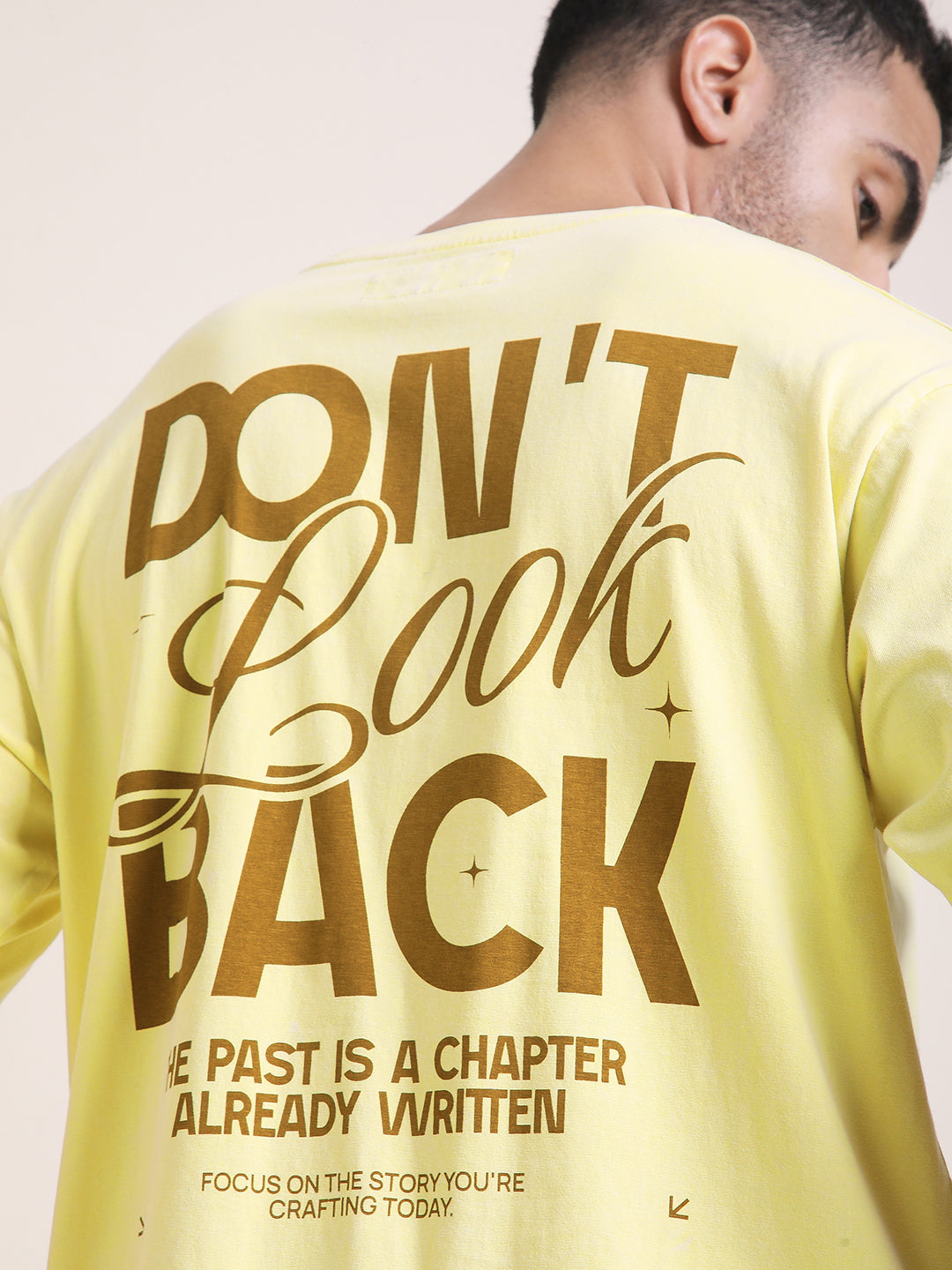 Mens Half Sleeve Round Neck Back Printed Oversized Fit Tshirts