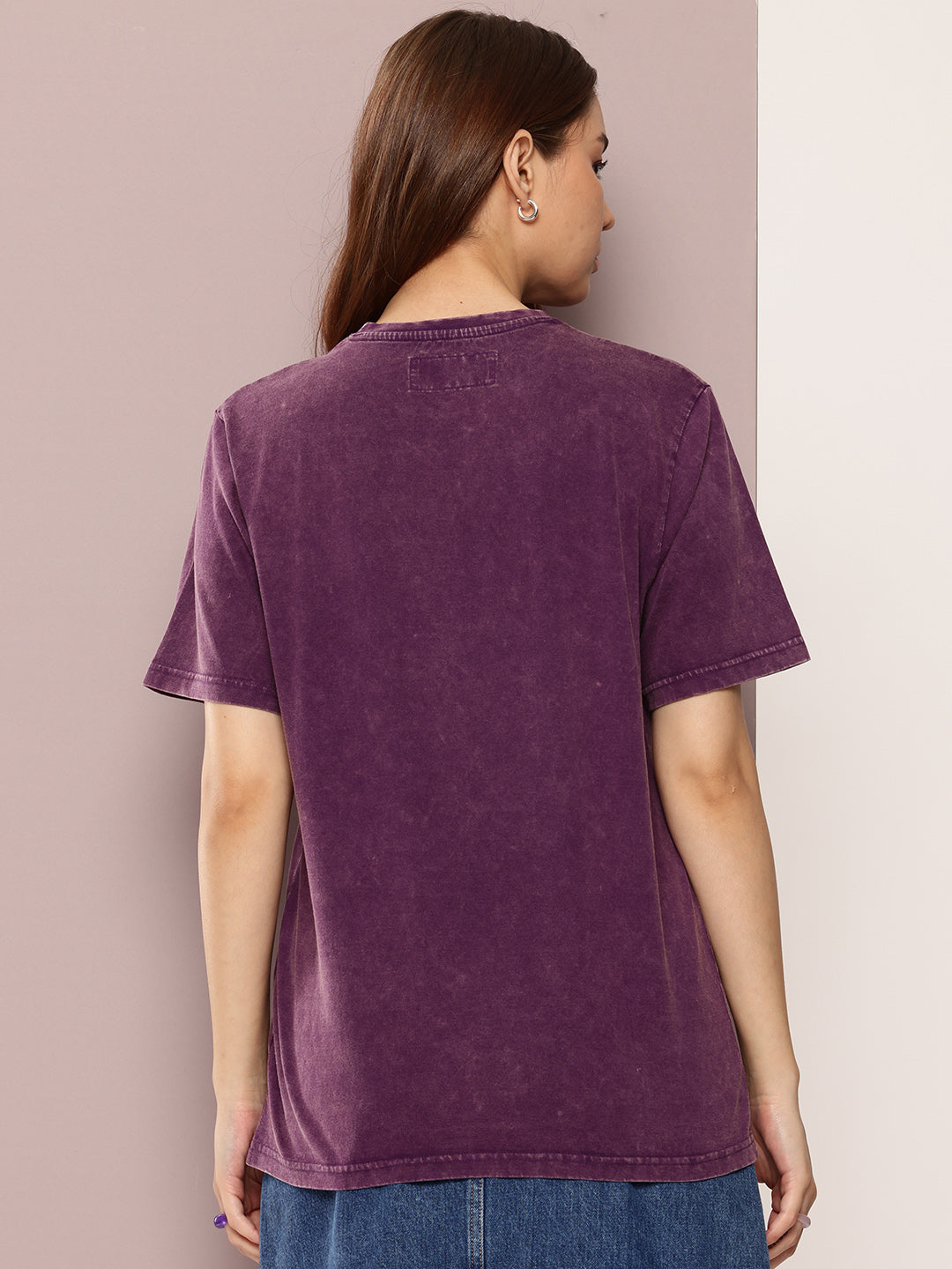 Womens Half Sleeve Round Neck Printed Oversized Fit Tshirts