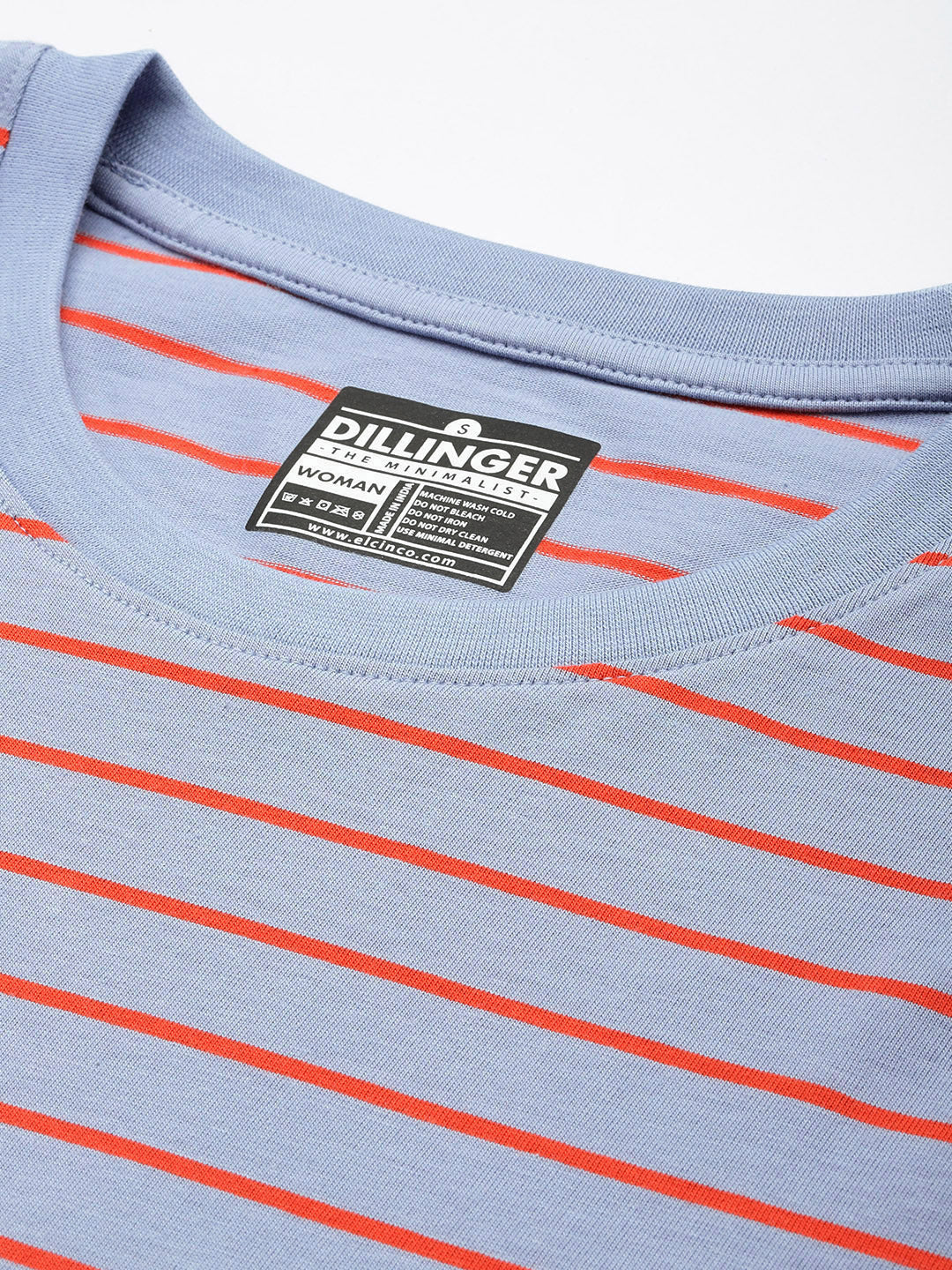Womens Half Sleeve Round Neck Striped Boxy Fit Tshirts