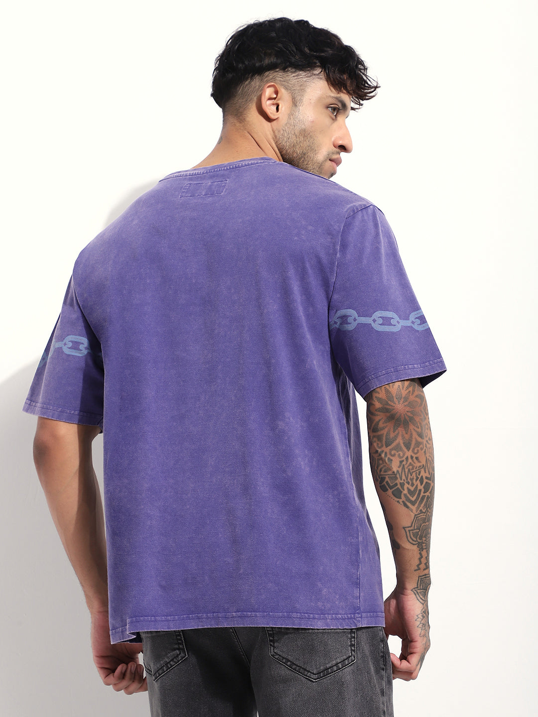 Mens Half Sleeve Round Neck Printed Oversized Fit Tshirts