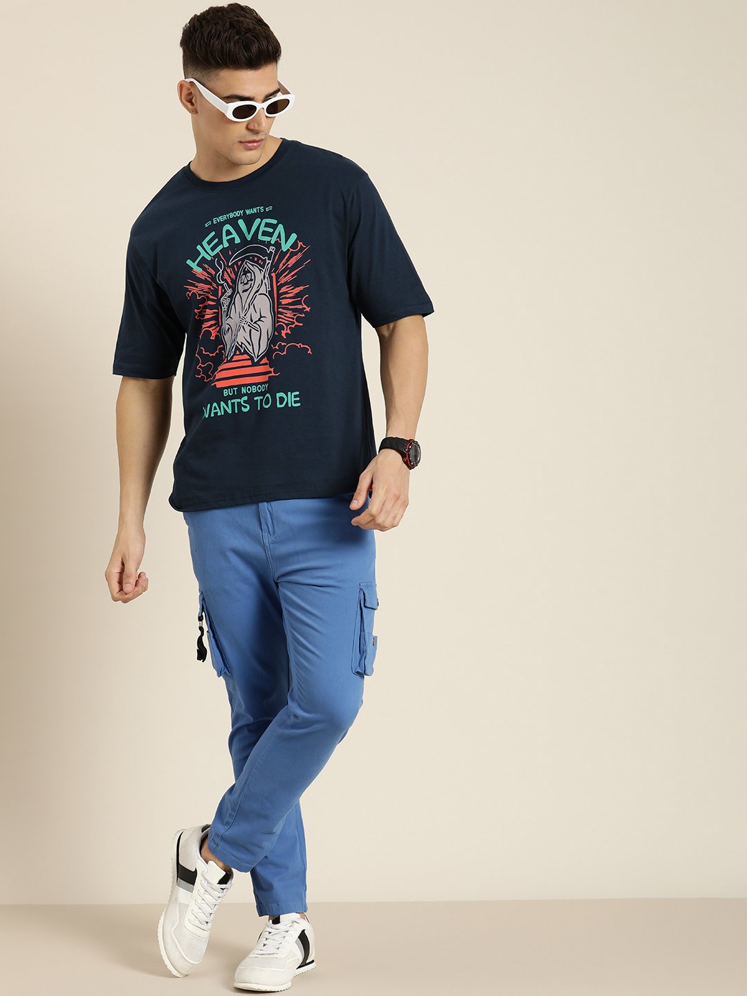 Mens Half Sleeve Round Neck Oversized Fit T-Shirts