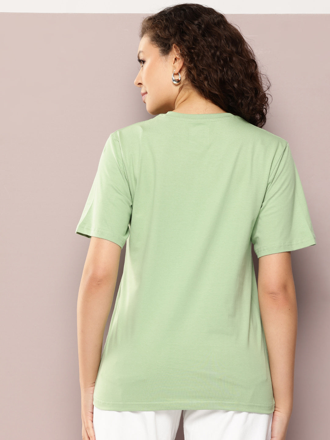 Womens Half Sleeve Round Neck Printed Oversized Fit Tshirts