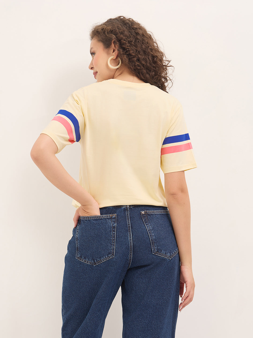 Womens Half Sleeve V-Neck Printed Oversized Fit Tshirts