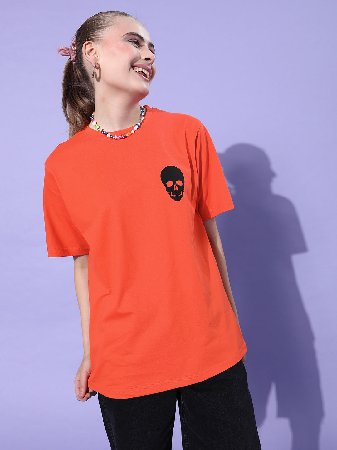 Womens Half Sleeve Round Neck Oversized Fit T-Shirts