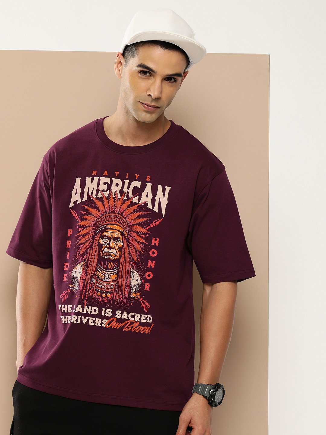 Mens Half Sleeve Round Neck Oversized Fit T-Shirts