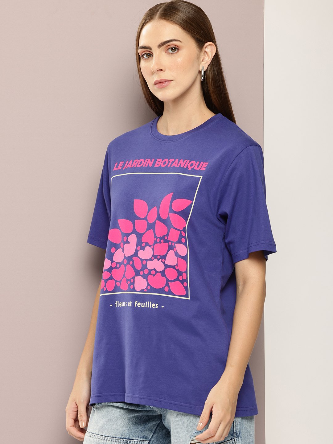 Womens Half Sleeve Round Neck Oversized Fit T-Shirts