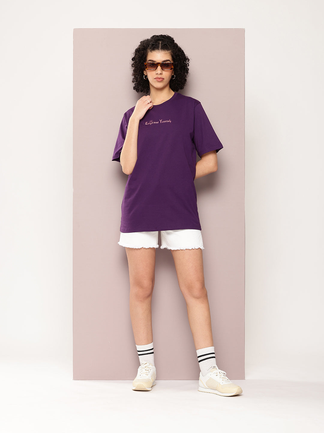 Womens Half Sleeve Round Neck Oversized Fit T-Shirts