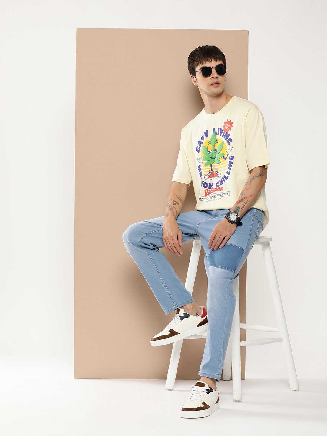 Mens Half Sleeve Round Neck Oversized Fit T-Shirts