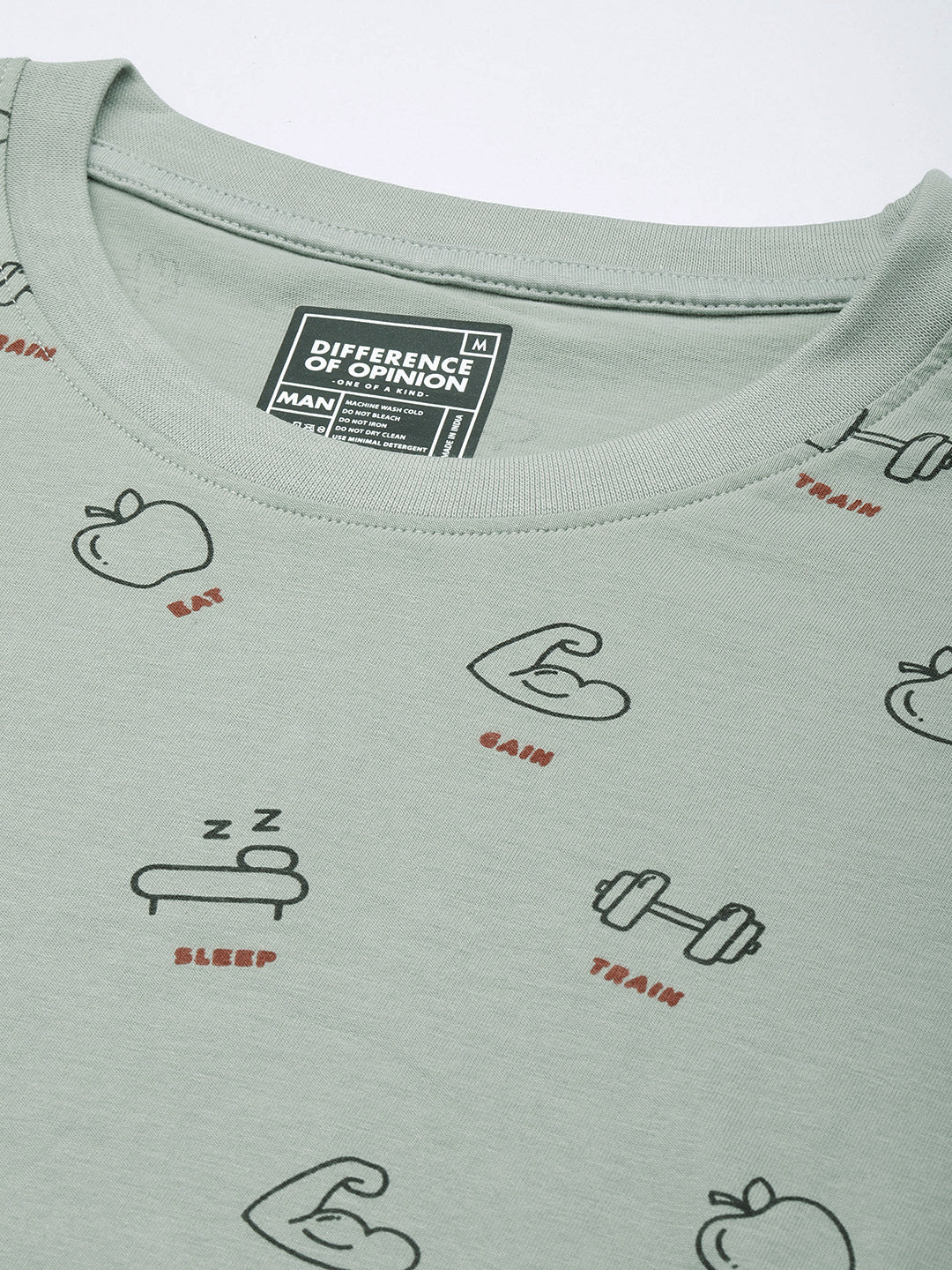 Mens Half Sleeve Round Neck All-Over Printed Oversized Fit Tshirts