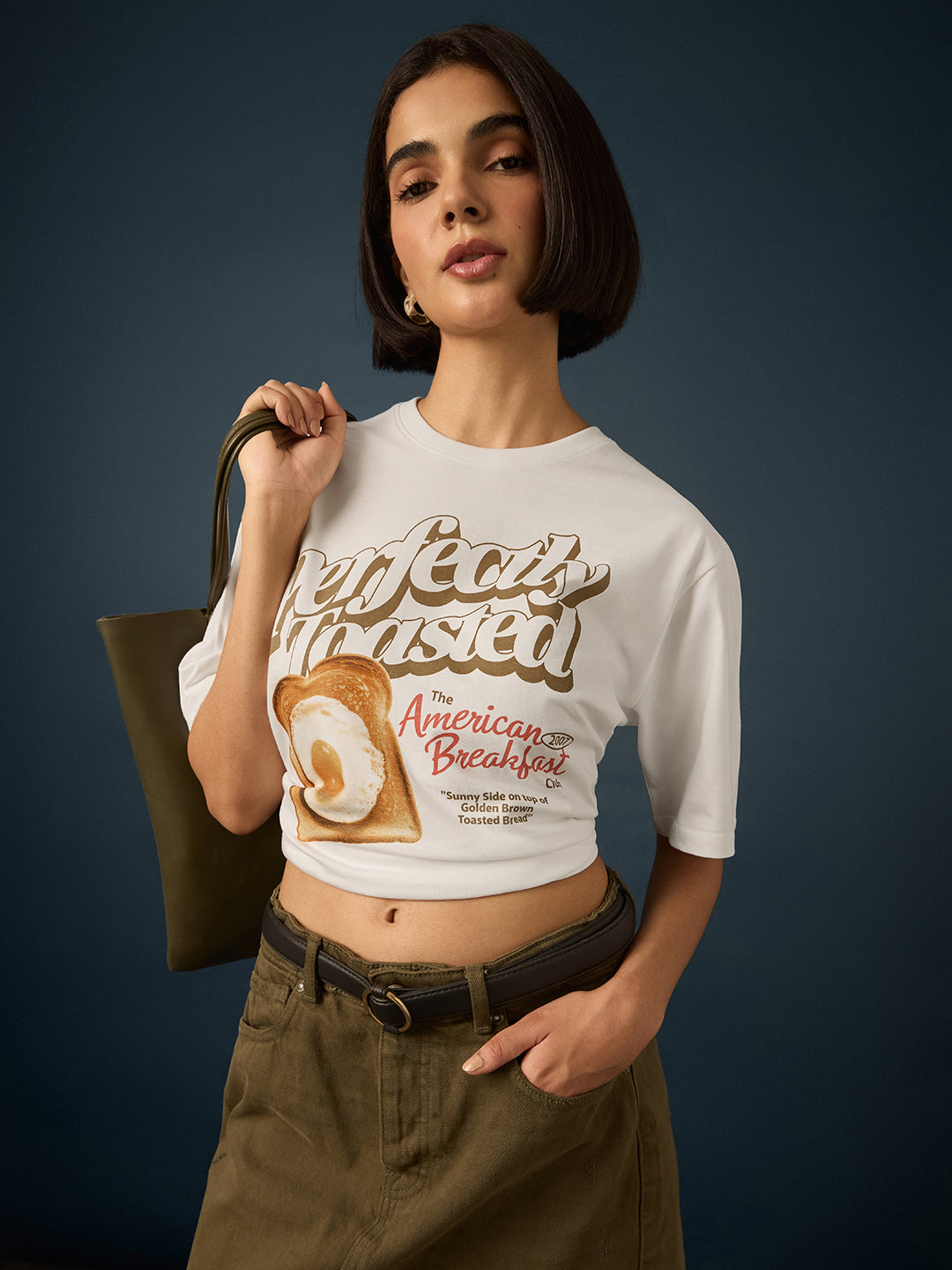 Womens Short Sleeve Printed Oversized Fit Tshirt 