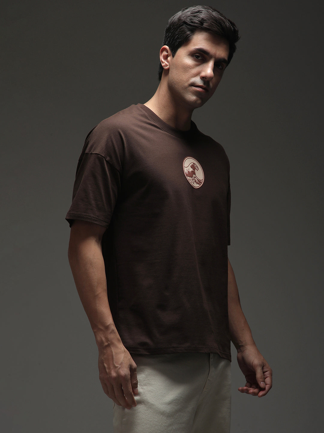 Mens Half Sleeve Drop Shoulder Printed Oversized Fit T-Shirts
